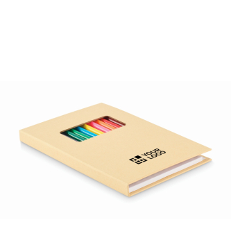 Kids’ drawing set with kraft paper and 12 colored pencils