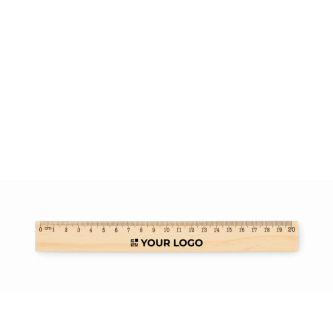 20 cm pine wood ruler with printed double scale