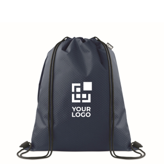 RPET drawstring backpack with side pocket and zipper