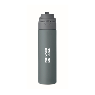 Recycled stainless steel bottle with 2-in-1 straw 650 ml