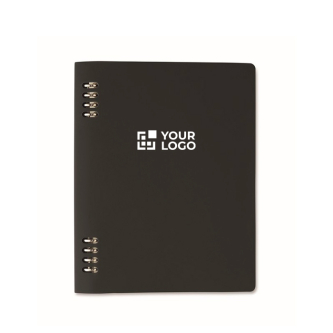 Refillable A5 notebook with recycled PU cover and lined pages
