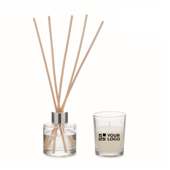 Vanilla fragrance set with reed diffuser and vegetable wax candle