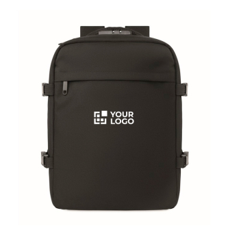 RPET polyester travel backpack with 20L laptop compartment