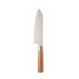 Stainless steel and beech wood chef’s knife with protection