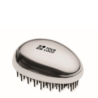Plastic and aluminium hairbrush with detangling function