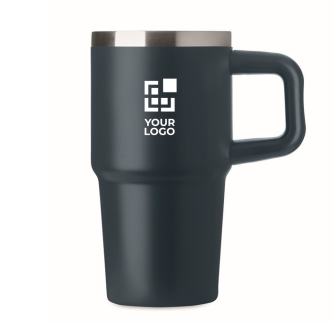Recycled stainless steel thermal tumbler with lid and straw 500ml