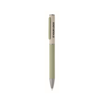 Recycled aluminium twist pen with rubber finish