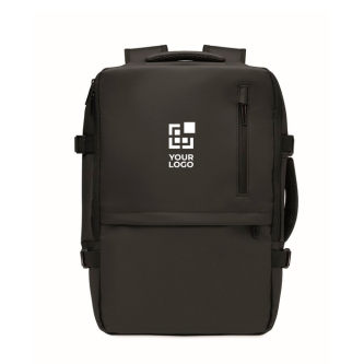 Expandable RPET 600D backpack with compartments and trolley strap 20L
