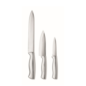 Set of 3 stainless steel kitchen knives for everyday use