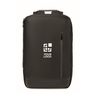 Laptop backpack with PU details and trolley strap 15''