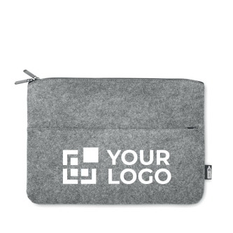 Zippered laptop sleeve in RPET felt, 14