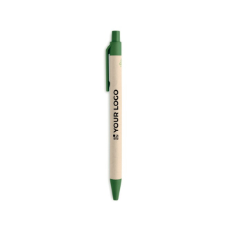 Eco blue-ink pen, made of recycled milk cartons