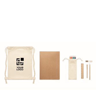 Children's paint set with pencil, eraser, ruler and sharpener