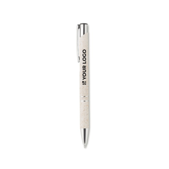 Recyclable wheat straw ballpoint pen with blue ink