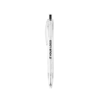Pen with coloured clip made from recycled plastic, blue ink