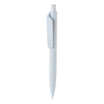Stylish, branded wheat straw pen with blue ink