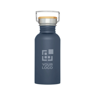 Single-wall stainless steel bottle, bamboo lid, 550ml