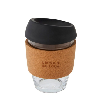 Glass cup with cork grip, 360 ml