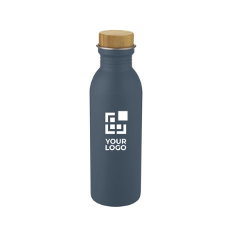 Steel bottle with bamboo lid and elegant design, 650 ml