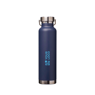 Recycled stainless steel bottle, double wall, screw lid, 650ml