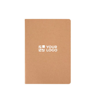 Kraft cardboard notebook, stitched spine, A5, dotted pages