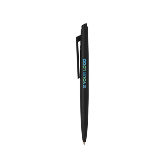 Recycled plastic pen, minimalist design, black ink