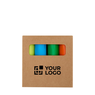 Set of 4-colour mini highlighters in kraft box