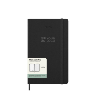 12-month weekly planner in leather-look paper with hard cover Moleskine