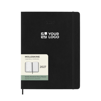 Large weekly leather-colour paper soft cover Moleskine diary