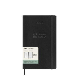 Softcover weekly planner in plastic leather with Moleskine bookmark