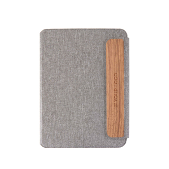 Eco portfolio, walnut wood closure, A5, ruled pages