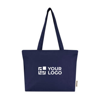 Cotton tote bag with zip and long handles 320 g/m2