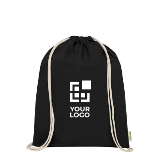 Organic cotton drawstring backpack, 140 g/m²
