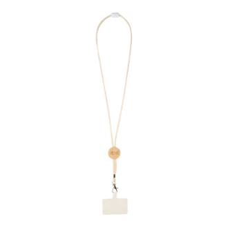 Phone lanyard, eco bamboo detail, centre accent