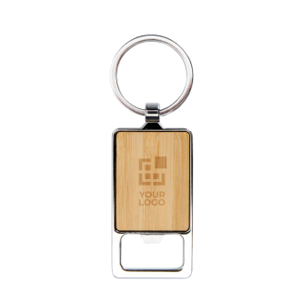 Modern bamboo keyring, bottle opener function
