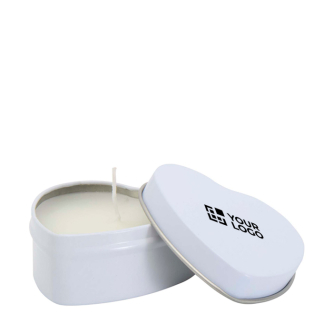 Heart-shaped tin candle with vanilla fragrance 40g