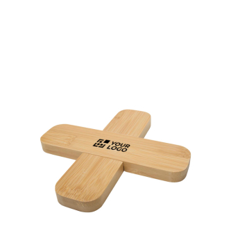 Large bamboo trivet, cross-shaped design