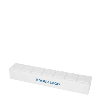 Weekly pill organiser, seven labelled compartments