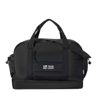 Recycled polyester travel canvas holdall with zip 30L