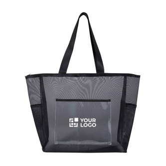 Transparent recycled mesh tote bag with zip 23L