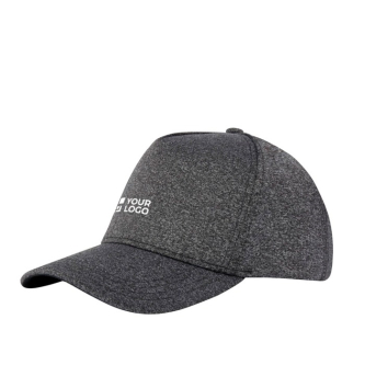 Elastic 5-panel cap in grey, 300 g/m²