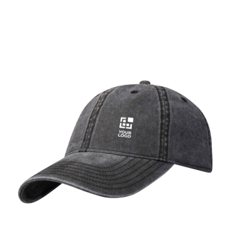 Casual washed-effect cap, recycled cotton, 245 g/m2