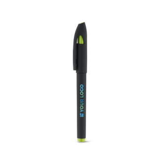 Ballpoint pen with black gel ink and rubberised surface