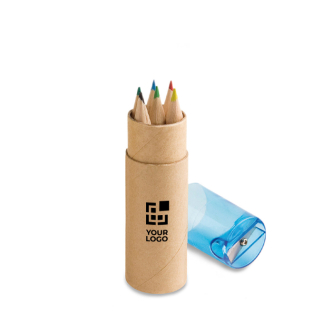 Set of 6 children’s coloured pencils in tube case