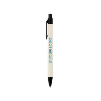 Recycled aluminium ballpoint pen made from milk cartons, blue ink