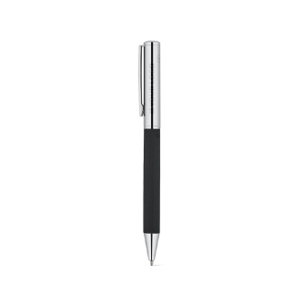 Chrome-plated stainless steel pen, glossy finish, black ink