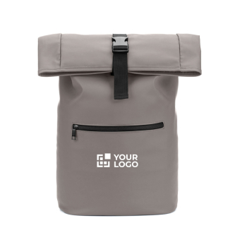 Roll-top laptop backpack in synthetic leather 15 L 16"