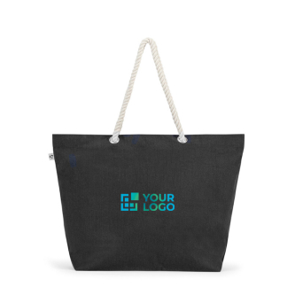 Recycled cotton beach bag with long handles 220 g/m2