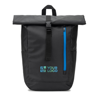 Recycled polyester waterproof roll-top travel backpack, 14"