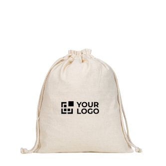 Medium cotton drawstring bag with handles and closure 120 g/m²